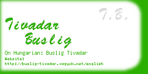 tivadar buslig business card